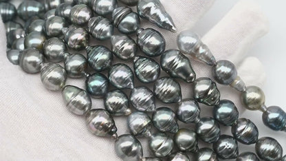 10-11mm Tahitian Pearl in Full Strand, Natural Colors with High Luster, for Jewelry Making, SKU # 3009TH