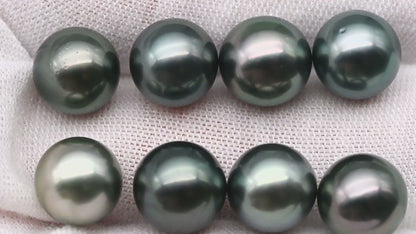 9-10mm High Quality Round Tahitian Pearl in Natural Color and Nice Luster with Minor Blemishe, Single Piece Loose Undrilled, SKU # 2086TH