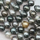 9-10mm Multicolor Drop Tahitian Pearl Bead with High Luster, In Full Strand with Blemishes for Making, SKU # 2262TH