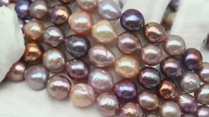 9-11mm Edison Pearl in Full Strand, Freshwater Pearl in Natural Colors with High Luster, Pre-Strung for Jewelry Making, SKU # 3113EP