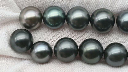 8-9mm High Quality Round Tahitian Pearl in Natural Color and Nice Luster with Minor Blemishe, Single Piece Loose Undrilled, SKU # 2084TH