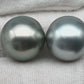 14-15mm Tahitian Pearl Round with High Luster and Natural Color in Silver Blue, Loose Single Piece Undrilled, SKU # 2375TH