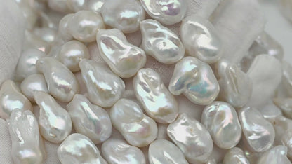 15-18mm x 20-24mm Baroque Pearl in Full Strand, Large White Freshwater Pearl for Jewelry Making, SKU # 2780BA