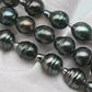 9-10mm Drop Tahitian Pearl in Full Strand with Natural Color and High Luster, For Jewelry Making with  Minor Blemishes, SKU # 2395TH