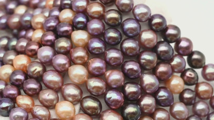9-11mm Edison Pearl in Full Strand, Freshwater Pearl in Natural Colors with High Luster, Pre-Strung for Jewelry Making, SKU # 2849ED