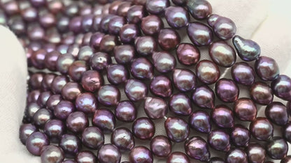 9-11mm Edison Pearl in Full Strand, Freshwater Pearl in Natural Colors with High Luster, Pre-Strung for Jewelry Making, SKU # 2850ED