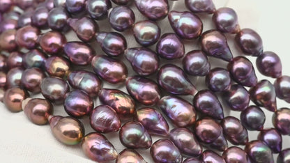 9-11mm Edison Pearl in Full Strand, Freshwater Pearl in Natural Colors with High Luster, Pre-Strung for Jewelry Making, SKU # 3108EP