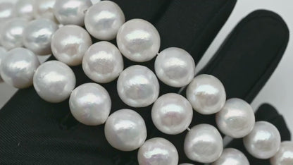 9-12mm Near Round Edison Pearl Strand with High Luster and White Colors, SKU # 2898EP