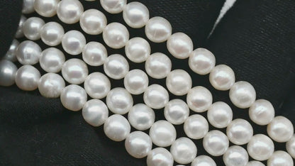 5-5.5mm Freshwater Pearls Pearl Beads, White Color, Full Strand, SKU# 3393FW