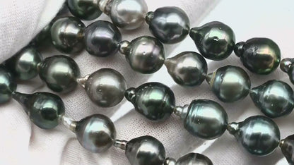 10-11mm Tahitian Pearl in Full Strand with All Natural Color with High Luster for Jewelry Making, SKU# 1864TH