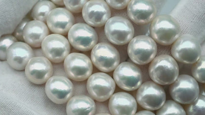 11-13mm Near Round Edison Pearl Strand with High Luster and White Colors, SKU # 2404EP