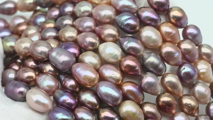 9-11mm Edison Pearl in Full Strand, Freshwater Pearl in Natural Colors with High Luster, Pre-Strung for Jewelry Making, SKU # 3110EP