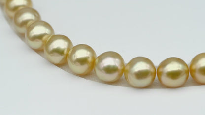 10-11mm 42 Pcs Gold South Sea Pearl,  Near Round with High Luster and Minor Blemishes for Jewelry Making, SKU # 2630GS