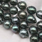 9-10mm Drop Tahitian Pearl in Full Strand with Natural Color and High Luster, For Jewelry Making with  Minor Blemishes, SKU #2391TH