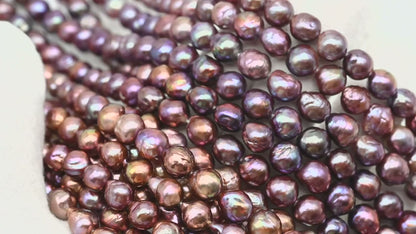 9-11mm Edison Pearl in Full Strand, Freshwater Pearl in Natural Colors with High Luster, Pre-Strung for Jewelry Making, SKU # 2854ED