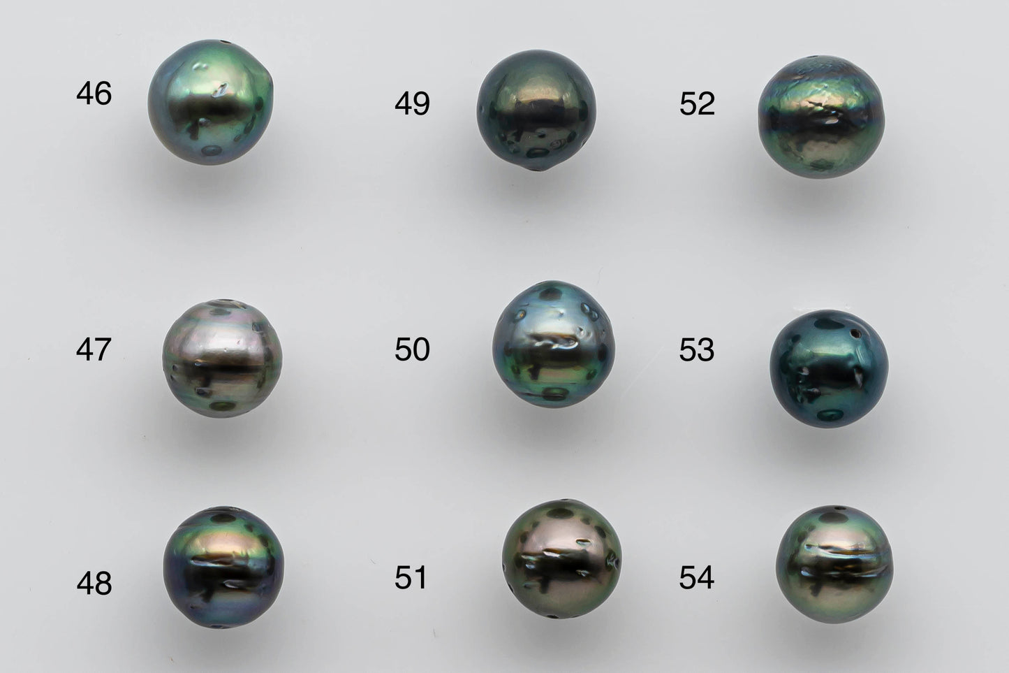 9-10mm Near Round Loose Tahitian Pearl in Natural Colors and Super High Lusters with Blemish, Predrilled Hole, SKU # 1385TH