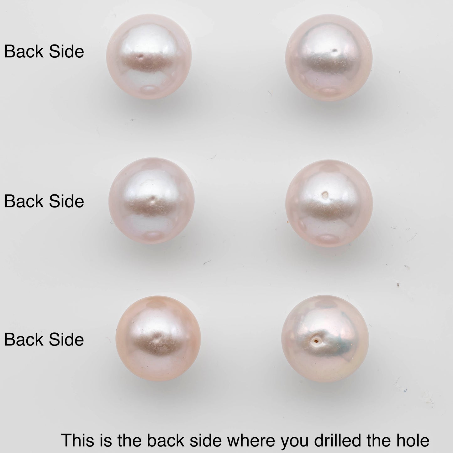 11-12mm White Edison Pearl  Round Single Piece White Creamy Pink Tone SKU #1181