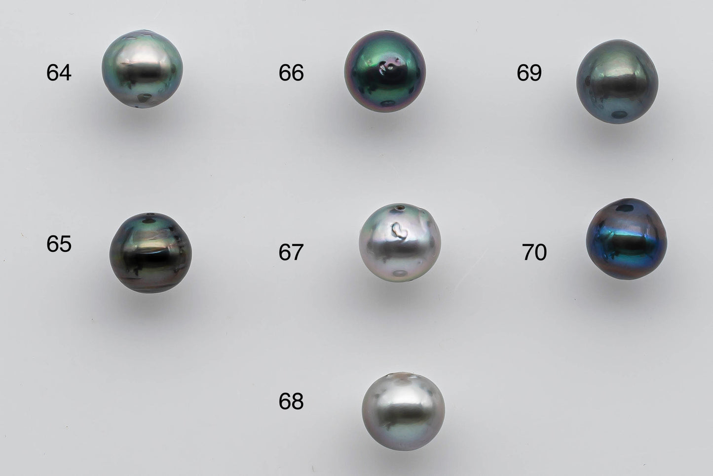 8-9mm Loose Tahitian Pearl Near Round with Multi Natural Color and High Luster with Blemish, Predrilled Hole in Single Piece, SKU # 1379TH