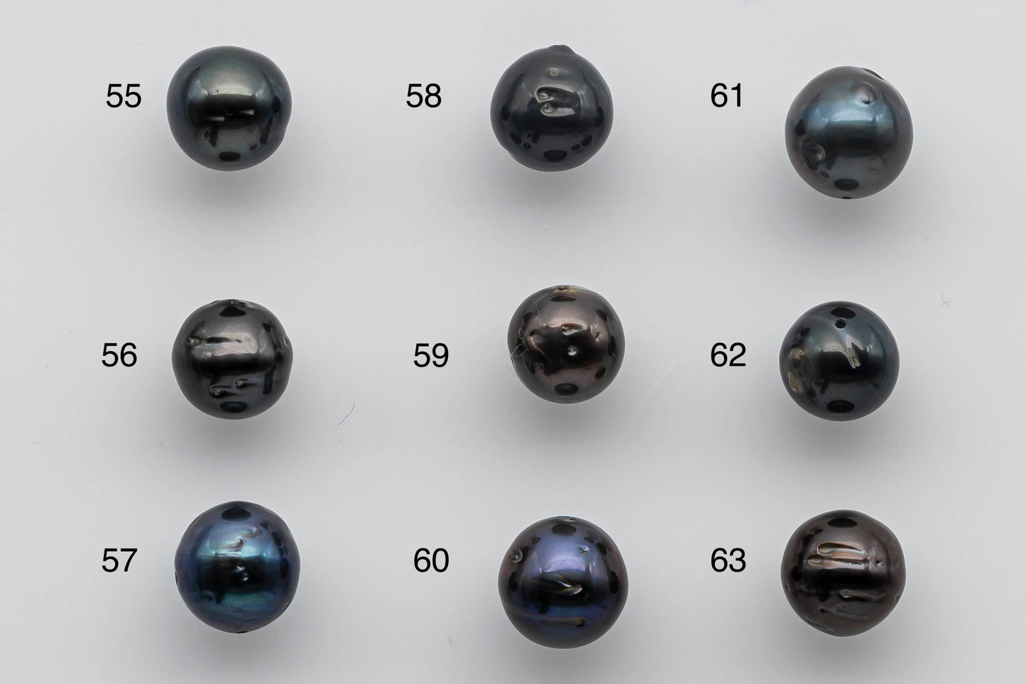 9-10mm Tahitian Pearl Loose Near Round in Dark Natural Colors with High Luster and Blemishes in Single Piece Predrilled Hole, SKU # 1381TH