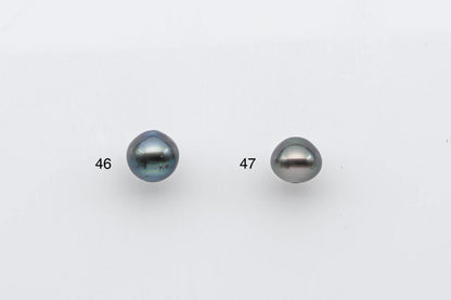 7-8mm Tahitian Pearl Loose Near Round Super Nice Luster and Beautiful Natural Color with Blemish, Predrilled Hole Single Piece, SKU # 1374TH
