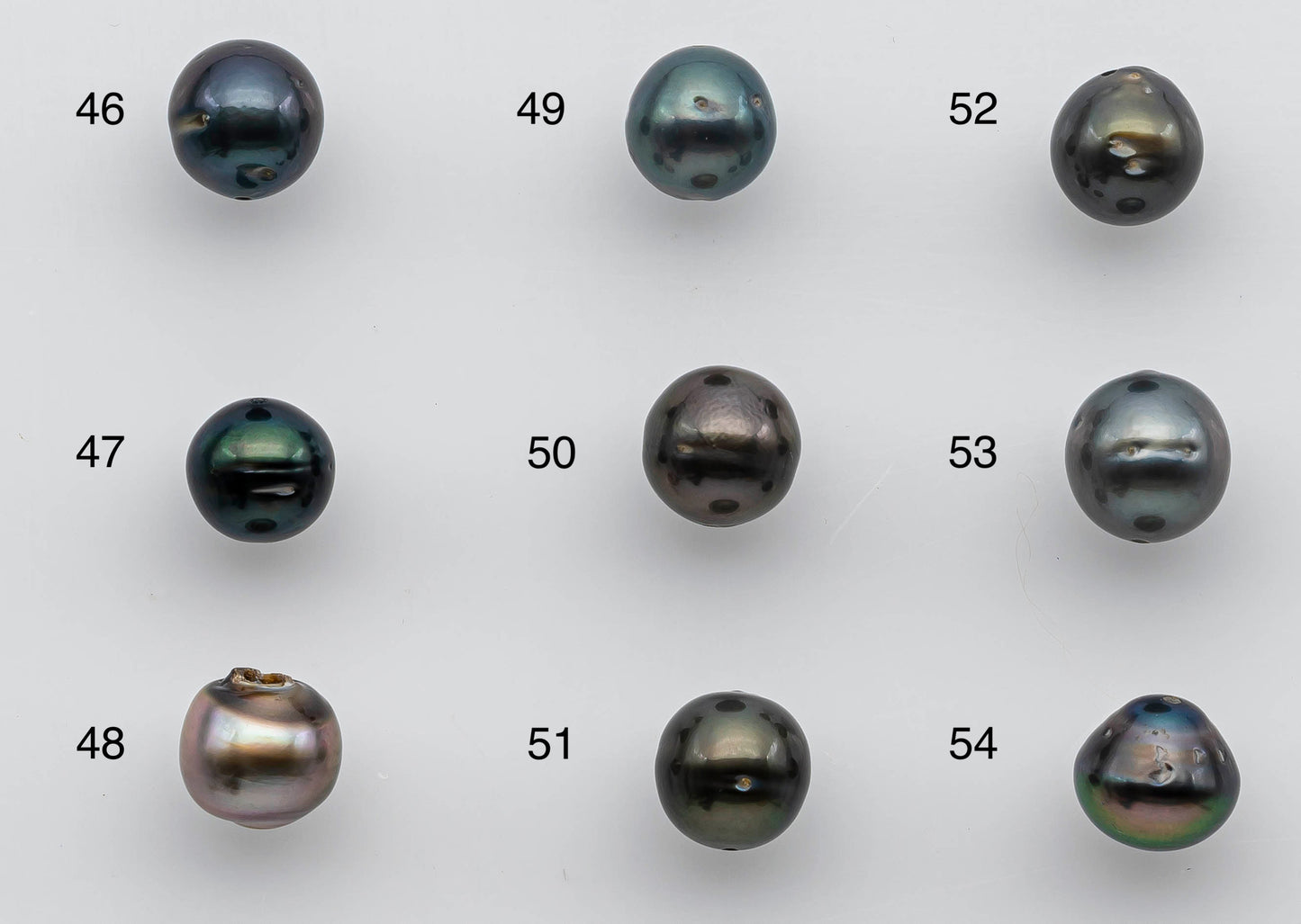 8-9mm Tahitian Pearl Loose Near Round with High Luster and Natural Color with Blemish in Single Piece Predrilled 0.8mm Hole, SKU # 1377TH