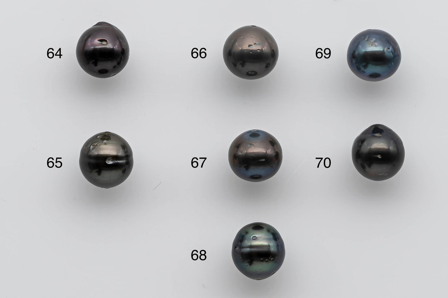 9-10mm Near Round Tahitian Pearl Loose Natural Colors with High Luster and Blemishes in Single Piece Predrilled Hole, SKU # 1383TH