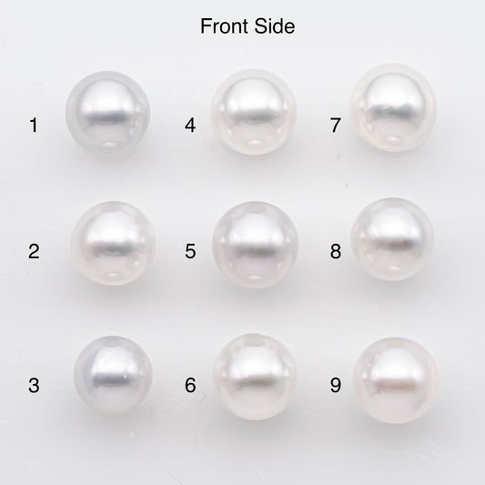 9-10mm White South Sea Pearl Near Round Shape, Loose Undrilled Natural Color, SKU # 2935TH