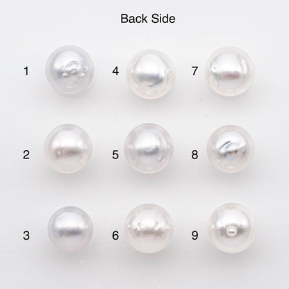 9-10mm White South Sea Pearl Near Round Shape, Loose Undrilled Natural Color, SKU # 2935TH