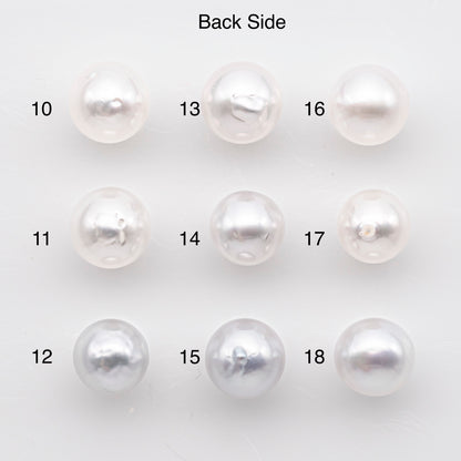 9-10mm White South Sea Pearl Near Round Shape, Loose Undrilled Natural Color, SKU # 2935TH