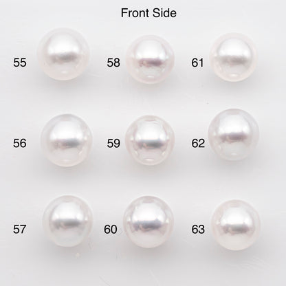 9-10mm White South Sea Pearl Near Round Shape, Loose Undrilled Natural Color, SKU # 2935TH