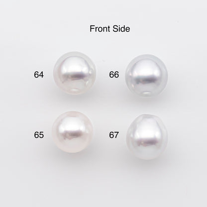 9-10mm White South Sea Pearl Near Round Shape, Loose Undrilled Natural Color, SKU # 2935TH