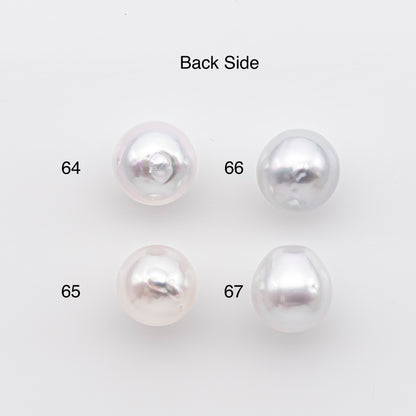 9-10mm White South Sea Pearl Near Round Shape, Loose Undrilled Natural Color, SKU # 2935TH