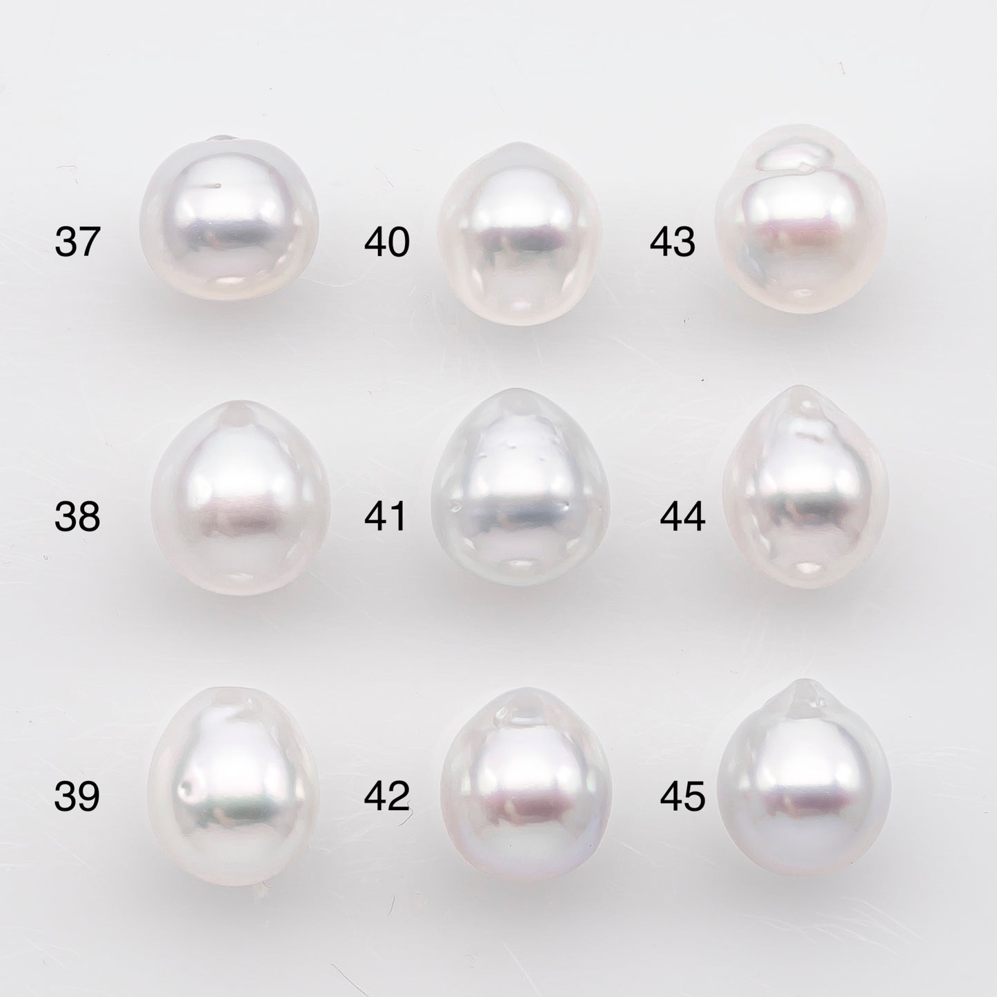 9-10mm White South Sea Pearl Drop Shape, Loose Undrilled Natural Color, SKU # 2936TH