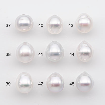 9-10mm White South Sea Pearl Drop Shape, Loose Undrilled Natural Color, SKU # 2936TH