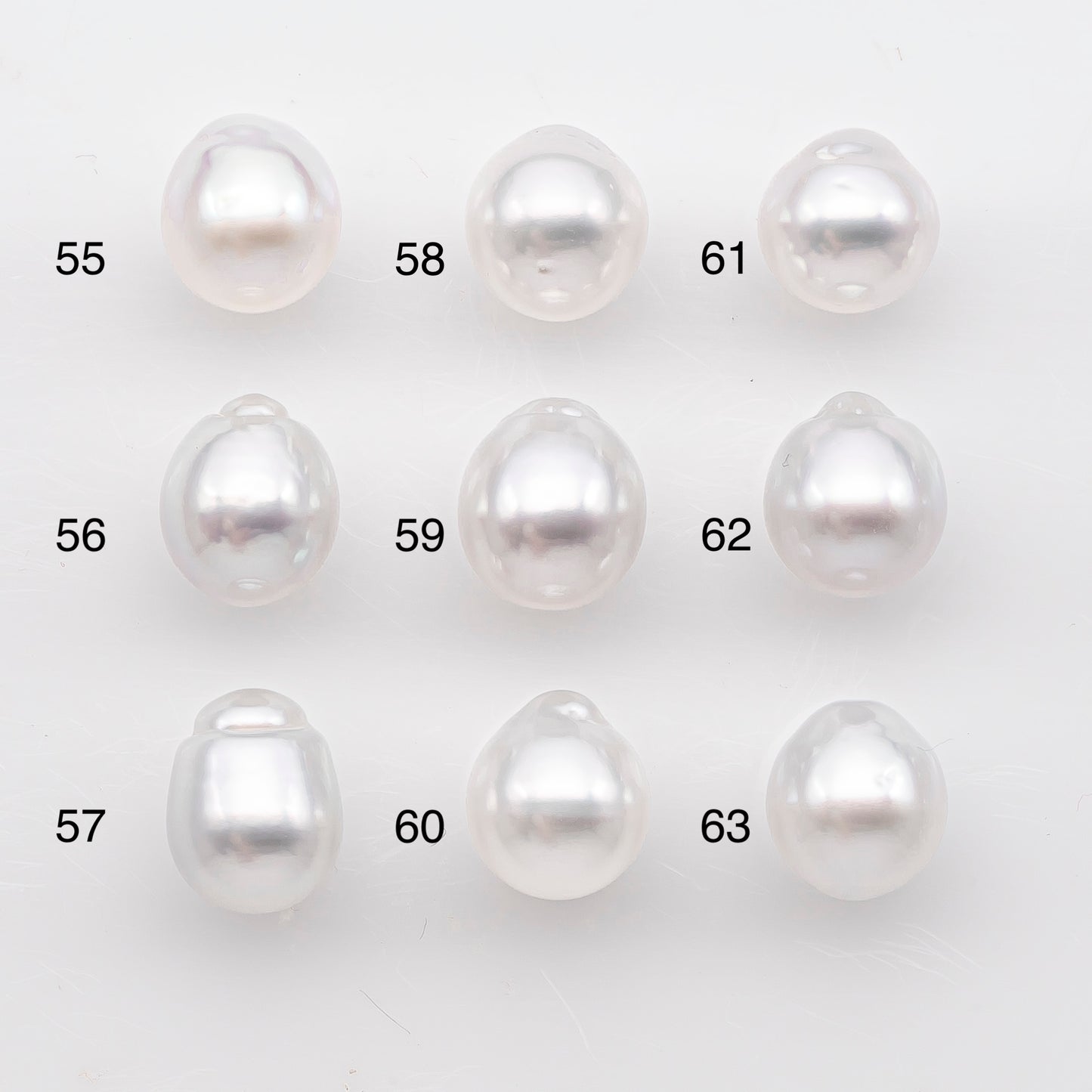 9-10mm White South Sea Pearl Drop Shape, Loose Undrilled Natural Color, SKU # 2936TH