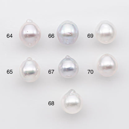 9-10mm White South Sea Pearl Drop Shape, Loose Undrilled Natural Color, SKU # 2936TH