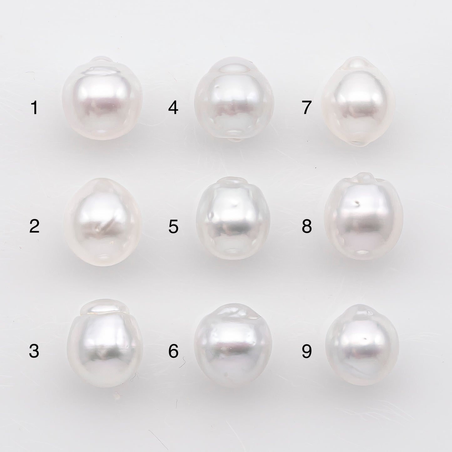 9-10mm White South Sea Pearl Drop Shape, Loose Undrilled Natural Color, SKU # 2937TH