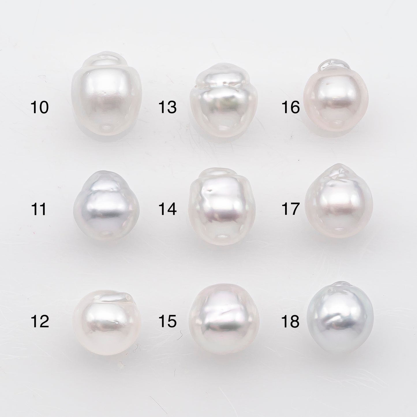 9-10mm White South Sea Pearl Drop Shape, Loose Undrilled Natural Color, SKU # 2937TH