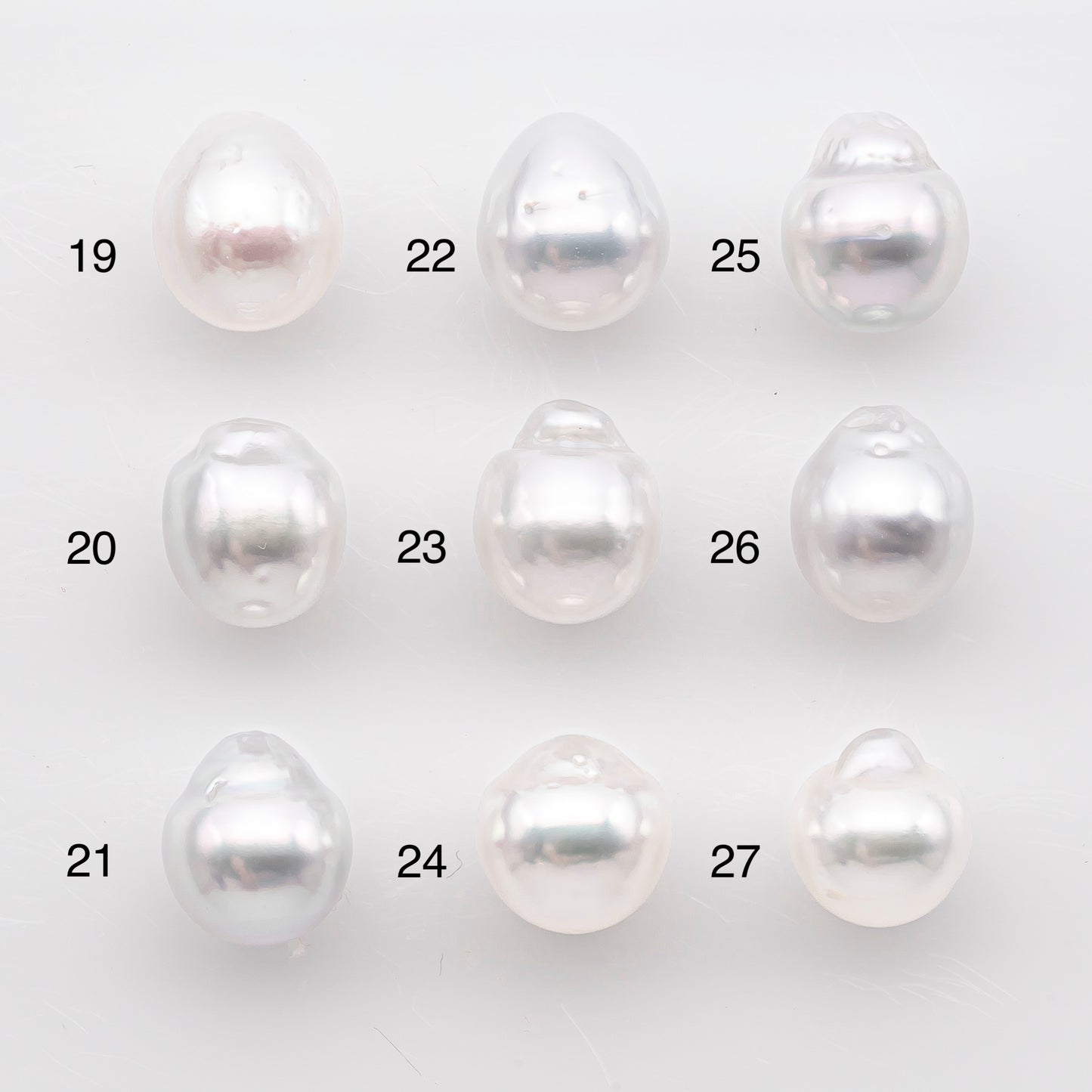 9-10mm White South Sea Pearl Drop Shape, Loose Undrilled Natural Color, SKU # 2937TH