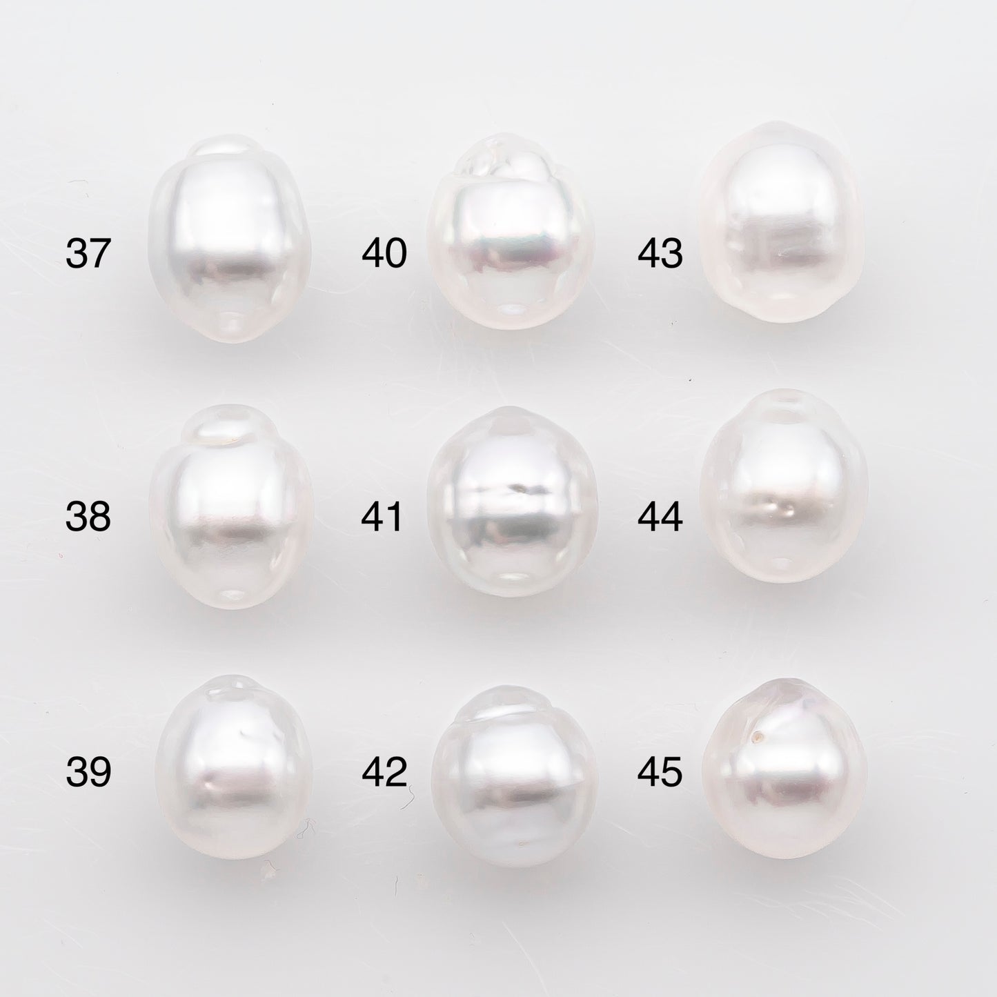 9-10mm White South Sea Pearl Drop Shape, Loose Undrilled Natural Color, SKU # 2937TH