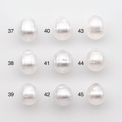 9-10mm White South Sea Pearl Drop Shape, Loose Undrilled Natural Color, SKU # 2937TH