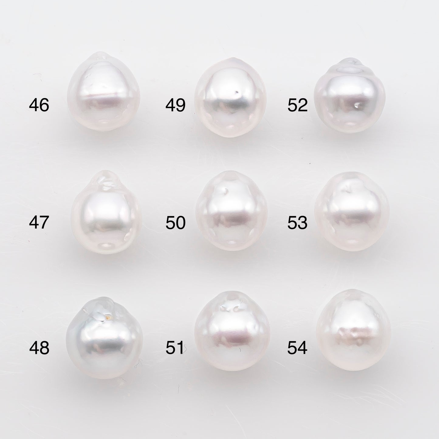 9-10mm White South Sea Pearl Drop Shape, Loose Undrilled Natural Color, SKU # 2937TH