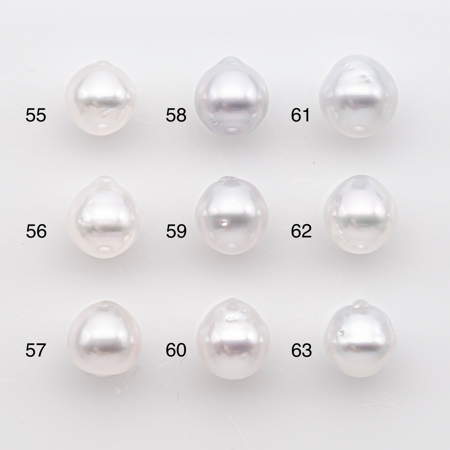9-10mm White South Sea Pearl Drop Shape, Loose Undrilled Natural Color, SKU # 2937TH