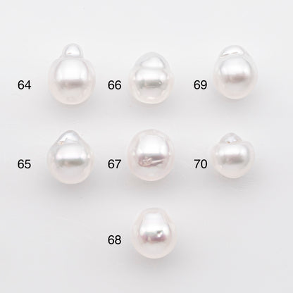 9-10mm White South Sea Pearl Drop Shape, Loose Undrilled Natural Color, SKU # 2937TH