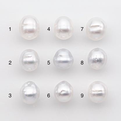9-10mm White South Sea Pearl Drop Shape, Loose Undrilled Natural Color, SKU # 2938TH