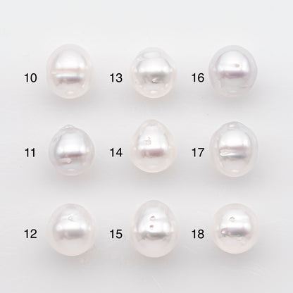 9-10mm White South Sea Pearl Drop Shape, Loose Undrilled Natural Color, SKU # 2938TH