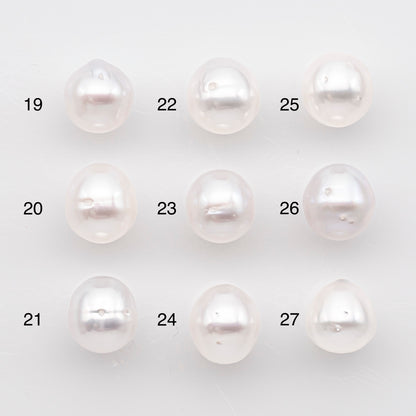 9-10mm White South Sea Pearl Drop Shape, Loose Undrilled Natural Color, SKU # 2938TH