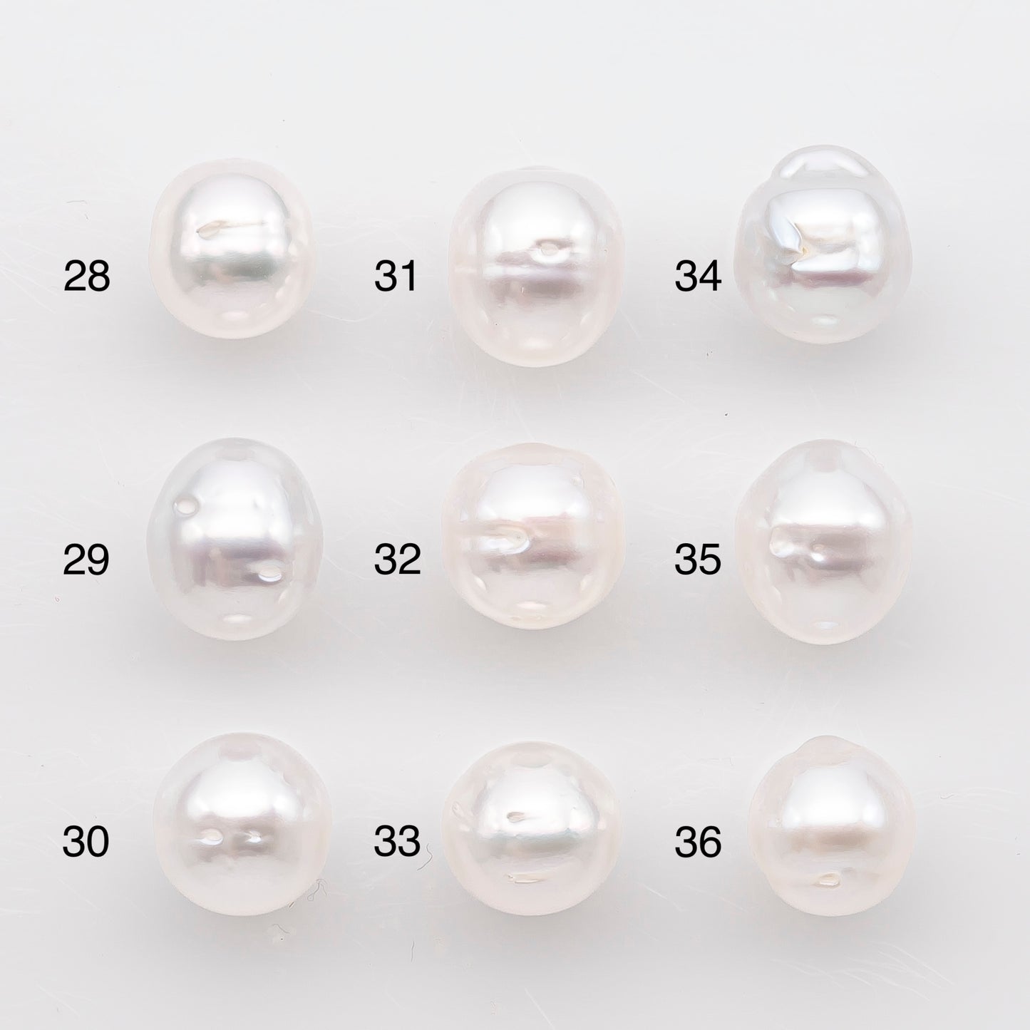 9-10mm White South Sea Pearl Drop Shape, Loose Undrilled Natural Color, SKU # 2938TH