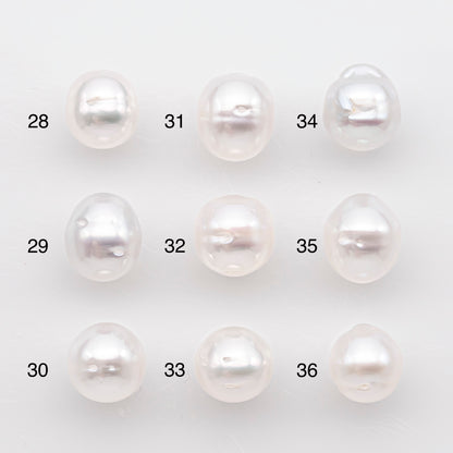 9-10mm White South Sea Pearl Drop Shape, Loose Undrilled Natural Color, SKU # 2938TH
