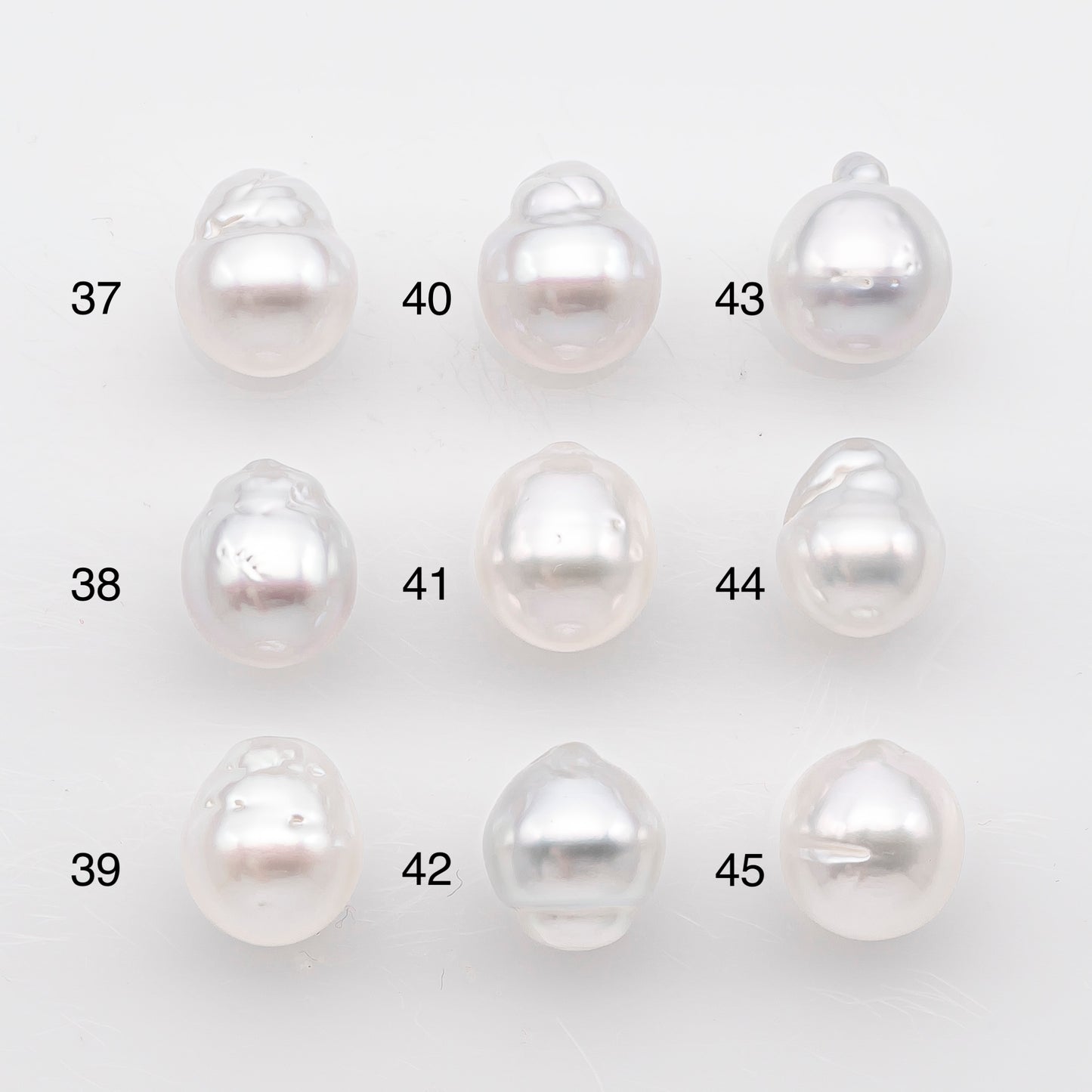 9-10mm White South Sea Pearl Drop Shape, Loose Undrilled Natural Color, SKU # 2938TH